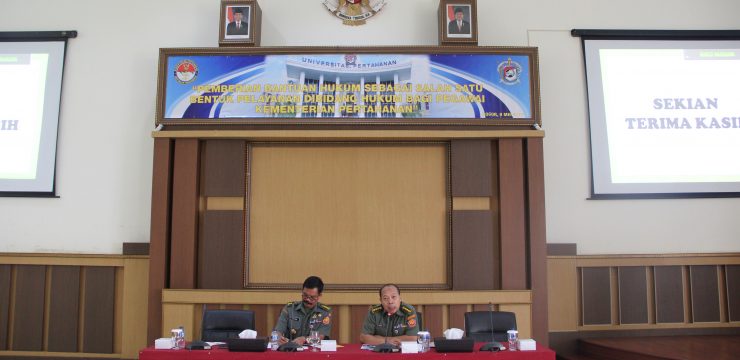 Pegawai di Lingkungan Unhan dan Bainstranas Kemhan Mendapat Penyuluhan Hukum terkait Peraturan Menhan Nomor 22 tahun 2012 tentang Bantuan Hukum di Lingkungan Kemhan