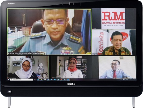 Webinar Rektor Unhan dengan Media Massa Rakyat Merdeka