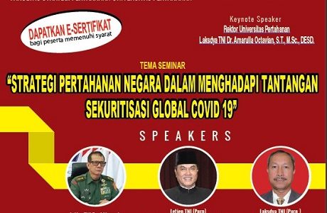 Webinar Fakultas Strategi Pertahanan bahas Implikasi Global Pandemi Covid-19 terhadap Kemanan Nasional