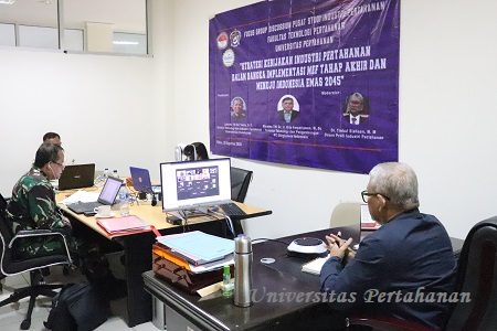 Fakultas Teknologi Pertahanan Unhan Laksanakan FGD Online Tentang Strategi Kebijakan Industri Pertahanan Dalam Rangka Implementasi MEF Tahap Akhir Dan Menuju Indonesia Emas 2045