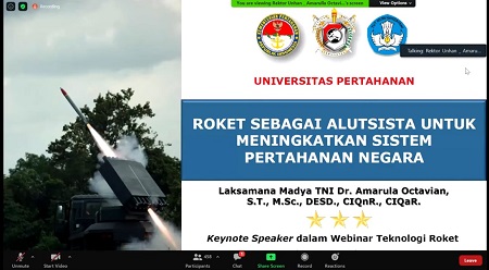 Webinar Fakultas Teknologi Pertahanan dan LAPAN urai pengembangan Teknologi Roket