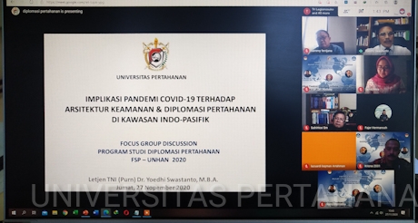 Pusat Studi Diplomasi Pertahanan Unhan gelar FGD Peran Diplomasi Pertahanan Indonesia di Indo-Pasifik era Pademi Covid-19