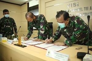 Dekan FSP Unhan Laksanakan Perjanjian Kerja Sama (PKS) Dengan TNI AD