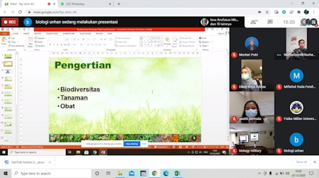 Webinar Prodi Biologi FMIPAM Unhan bahas Biodiversitas Tanaman Obat untuk Meningkatkan Imunitas Tubuh di tengah Pandemi COVID-19