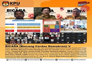 Dosen Prodi Damai & Resolusi Konflik Menjadi Salah Satu Narasumber Literasi Politik Webinar KPU Kota Sukabumi