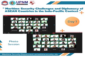 Mahasiswa Prodi Keamanan Maritim (KM) FKN Unhan RI Laksanakan KKLN Online bertajuk “Maritime Security Challenges and Diplomacy of ASEAN Countries in the Indo-Pasific Context”