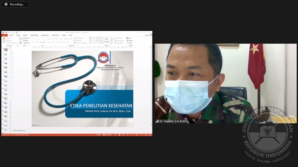 Kuliah Online Prodi Biologi, Fakultas MIPA Militer Unhan RI bahas pengetahuan tentang Etika Penelitian Kesehatan