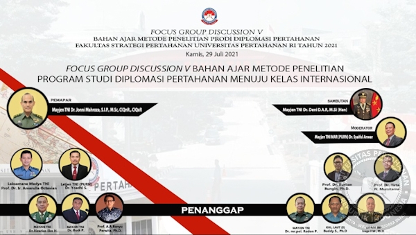 Fakultas Strategi Pertahanan Unhan RI kembangkan bahan ajar Metodologi Ilmiah wujudkan keunggulan kompetitif dalam Global Race Reaserch