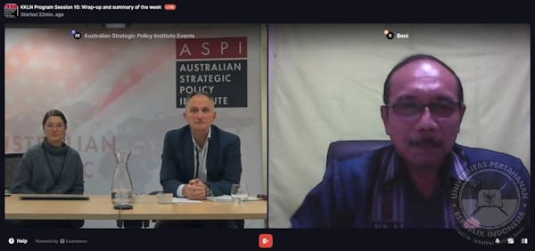 Hari Terakhir KKLN Mahasiswa SPS Unhan RI dan Australian Strategic Policy Institute (ASPI) bahas Kebijakan Pemerintah Australia dalam Komunikasi Internasional