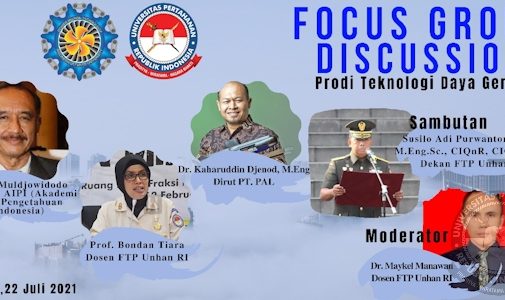 Focus Group Discussion (FGD) Prodi Teknologi Daya Gerak FTP Unhan RI bahas konsep pengembangan modul belajar.