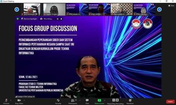 Prodi Teknik Informatika Fakultas Teknik Militer Unhan RI Gelar Acara Focus Group Discussion