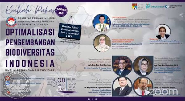 Unhan RI Gelar Kuliah Pakar Seri-6 : Inovasi Teknologi Farmasi menuju Kemandirian Farmasi Nasional.