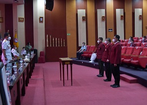 Unhan RI Laksanakan Upacara Penutupan Pendidikan Pascasarjana Program Magister dan Doktor Unhan RI Periode II Tahun 2021