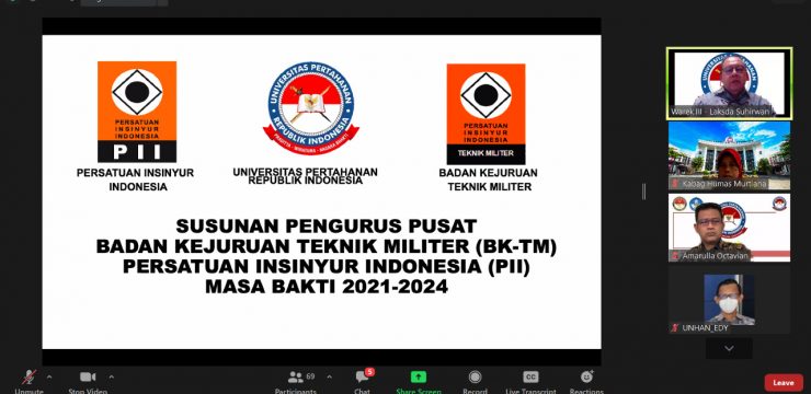 Unhan RI bersama PII Melaksanakan Konvensi Nasional Badan Kejuruan Teknik Militer (BKTM) Persatuan Insinyur Indonesia yang Pertama