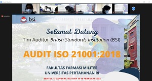 Fakultas Farmasi Militer (FFM) Unhan RI Sukses Laksanakan Audit Stage 1 ISO 21001:2018 Tanpa Temuan Ketidaksesuaian Minor Dan Major