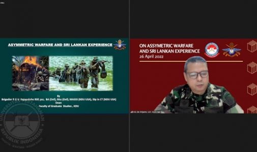 Fakultas Strategi Pertahanan Unhan RI bersama Kotelawala Defence University (KDU) Srilanka Selenggarakan Kuliah Umum Seri Kedua