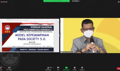 Rektor Unhan RI Narasumber Webinar Nasional Prodi Administrasi Pendidikan S3 FIP UPI bahas “Model Kepemimpinan pada Era Society 5.0”