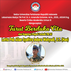 Rektor Unhan RI Laksamana Madya TNI Prof. Dr. Ir. Amarulla Octavian, M.Sc., DESD., ASEAN Eng beserta Civitas Akademika Unhan RI Mengucapkan Turut Berduka Cita Atas Gugurnya Prajurit Terbaik TNI AU Lettu Pnb Allan Syafitra Indera Wahyudi, S.T.(Han)