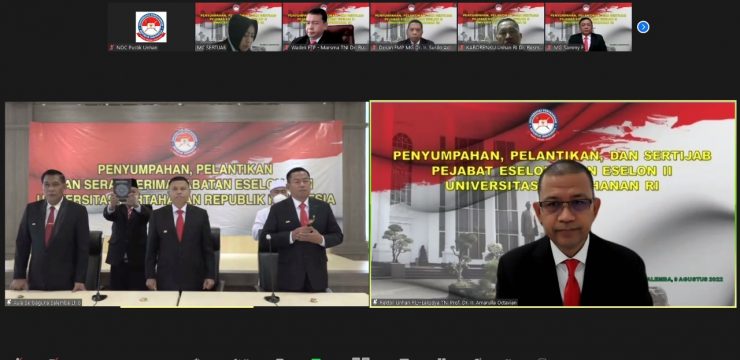 Rektor Unhan RI Pimpin Acara Pelantikan dan Pengambilan Sumpah Jabatan Eselon I dan II Unhan RI