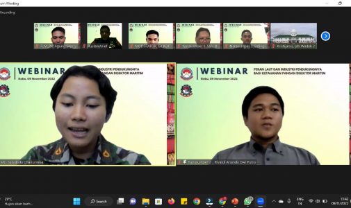 Webinnar Prodi Permesianan Kapal Fakultas Logistik Militer Unhan RI, Membahas Peran Laut dan Industri Pendukungnya Bagi Ketahanan Pangan Disektor Maritim