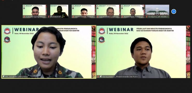 Webinnar Prodi Permesianan Kapal Fakultas Logistik Militer Unhan RI, Membahas Peran Laut dan Industri Pendukungnya Bagi Ketahanan Pangan Disektor Maritim