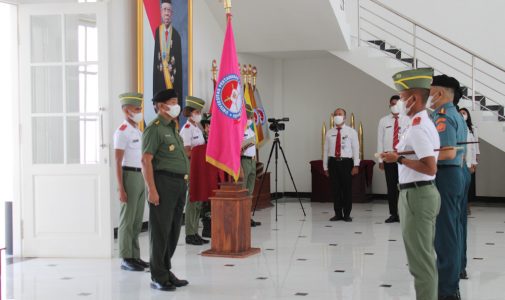 Fakultas Logistik Militer Unhan RI Melaksanakan Serah Terima Jabatan Komandan Resimen Kadet FLM Unhan RI.