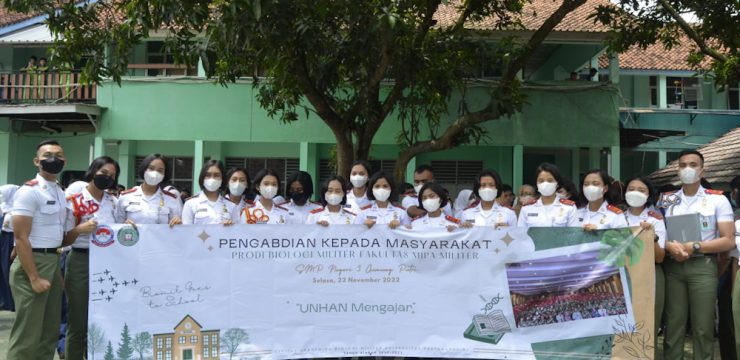 Kadet Mahasiswa S1 Unhan RI Beserta Dosen Prodi Biologi FMIPA Militer Unhan RI Melaksanakan Kegiatan Unhan Mengajar.