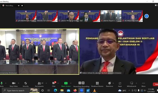 Rektor Unhan RI Pimpin Pelantikan dan Sertijab Pejabat Eselon I dan II Unhan RI