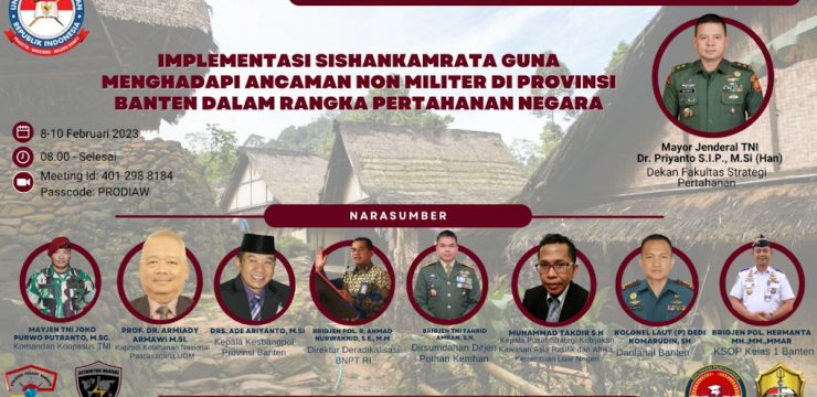 Hari Ke-2 Kuliah Kerja Dalam Negeri Fakultas Strategi Pertahanan Unhan RI Diskusikan Upaya Implementasi Sishankamrata Di Provinsi Banten.