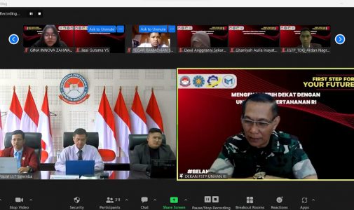Program Studi Teknologi Daya Gerak Fakultas Sains dan Teknologi Pertahanan Unhan RI menyelenggarakan Webinar Mengenal Lebih Dekat Dengan Universitas Pertahanan RI