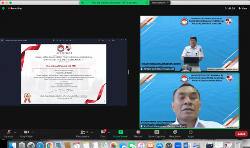 Kuliah Kerja Dalam Negeri Mahasiswa Prodi Keamanan Maritim FKN Unhan RI, Membahas Potensi Wilayah Maritim Kabupaten Banyuwangi.