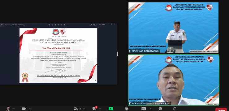 Kuliah Kerja Dalam Negeri Mahasiswa Prodi Keamanan Maritim FKN Unhan RI, Membahas Potensi Wilayah Maritim Kabupaten Banyuwangi.