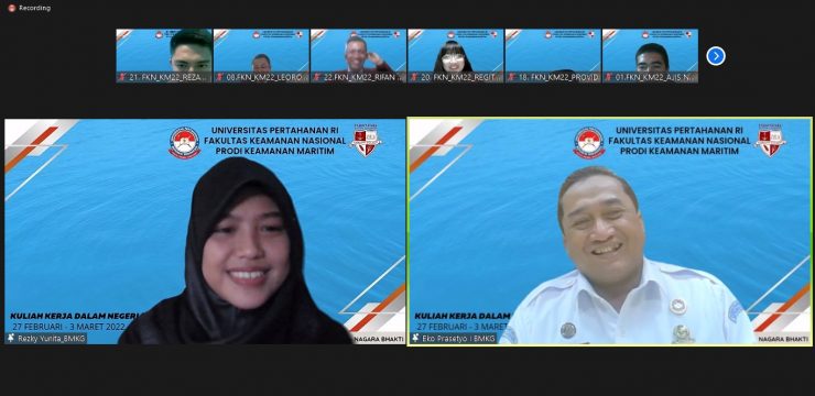 Hari Ke-4 Kuliah Kerja Dalam Negeri Prodi Keamanan Maritim FKN Unhan RI, Menghadirkan KSOP Kelas III Tanjung Wangi Kabupaten Banyuwang dan Kepala Pusat Meteorologi Maritim BMKG.