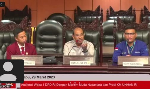 Mahasiswa Prodi Kemanan Maritim Fakultas Keamanan Nasional Unhan RI Bersama Maritim Muda Nusantara, Melaksanakan Audiens Dengan Wakil Ketua I DPD RI.
