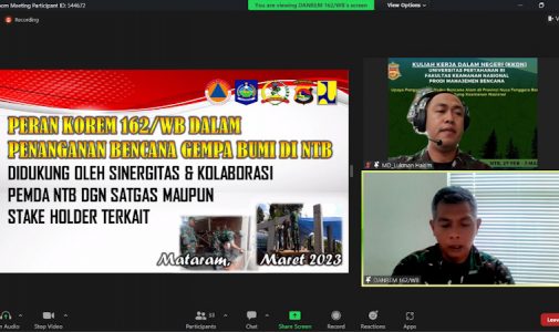 Hari Ke-3 Kuliah Kerja Dalam Negeri Prodi Manajemen Bencana FKN Unhan RI, Mengetengahkan Upaya Pemerintah dalam Masa Tanggap Darurat Bencana Gempa Bumi 2018.