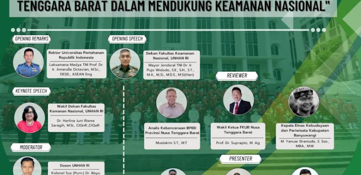 Fakultas Keamanan Nasional Unhan RI Menyelenggarakan Seminar Nasional Hasil KKDN untuk Meningkatkan Sinergitas Keamanan Nasional di Jawa Timur dan Nusa Tenggara Barat.