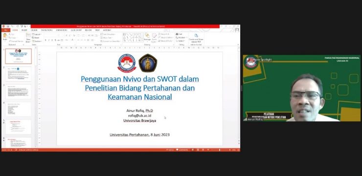 Hari Ke-2 Pelatihan Metodologi Penelitian dan Jurnal FKN Unhan RI Membahas Pemanfaatan Tools AHP, DELPHI, NVIVO, dan SWOT dalam Penelitian Keamanan Nasional