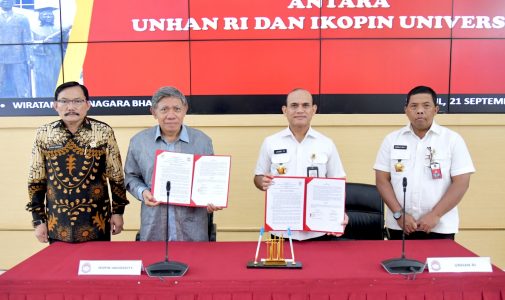 Rektor Unhan RI Tandatangani Nota Kesepemahaman (NK) dan Perjanjian Kerja Sama (PKS) antara Unhan RI dan IKOPIN University