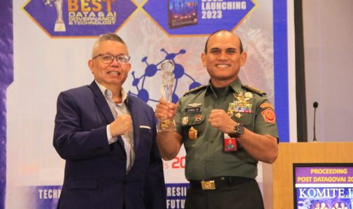 Rektor Unhan RI Menerima Anugrah Apresiasi Summit DataGovAI 2023 Dari Asosiasi Big Data Indonesia.