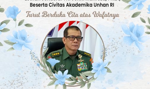 Rektor Universitas Pertahanan Republik Indonesia Letnan Jenderal TNI Jonni Mahroza, Ph.D., Beserta Civitas Akademika Unhan RI Mengucapkan Turut Berduka cita atas Wafatnya Letjen TNI (Purn) Dr. (H.C) Doni Monardo, S.IP.