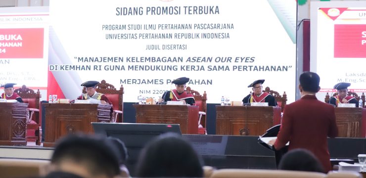 Rektor Unhan RI Menjadi Co-Promotor I pada Sidang Promosi Terbuka Promovendus Merjames Pakpahan Mahasiswa S3 Cohort 2 Unhan RI