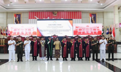 Sidang Promosi Terbuka Promovendus Hendra Anthonius Ginting Mahasiswa S3 Konsentrasi Ilmu Pertahanan Unhan RI.