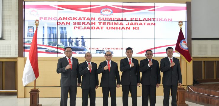 Rektor Unhan RI Memimpin Upacara Pengangkatan Sumpah, Pelantikan dan Serah Terima Jabatan (Sertijab) Pejabat Eselon I dan II di Lingkungan Unhan RI