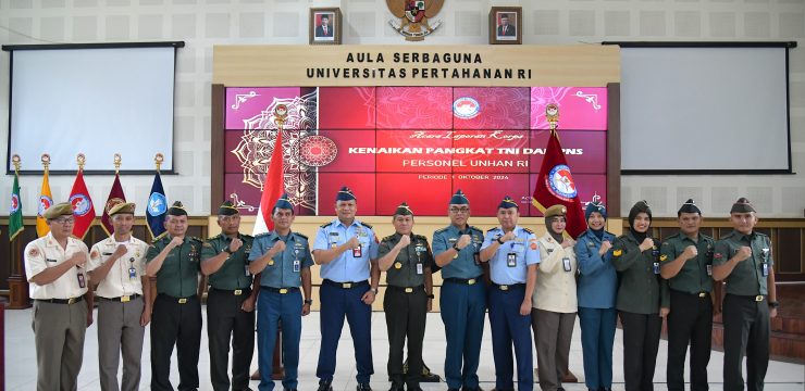 Unhan RI Laksanakan Upacara Korps Raport Kenaikan Pangkat Personel Unhan RI Periode 1 Oktober 2024.