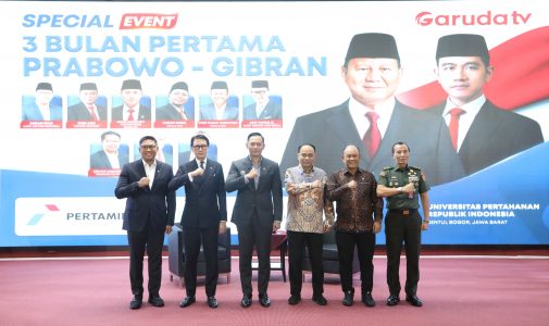 Menteri AHY Sebagai Keynote Speaker dan Narasumber Utama dalam Dialog Khusus 3 Bulan Pertama Prabowo-Gibran yang Digelar Unhan RI dan Garuda TV.