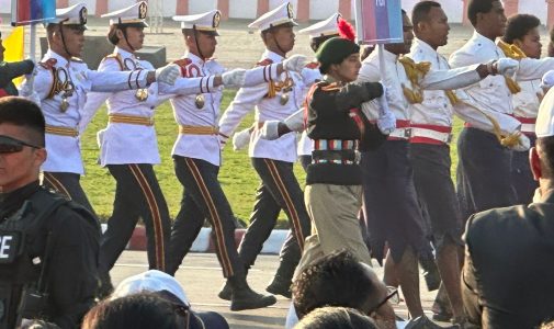 Kadet Mahasiswa Universitas Pertahanan RI Berpartisipasi dalam Prime Minister Rally Parade di National Day Camp India 2025.