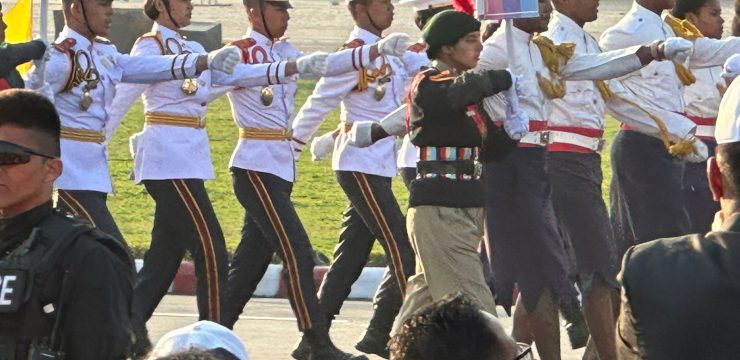 Kadet Mahasiswa Universitas Pertahanan RI Berpartisipasi dalam Prime Minister Rally Parade di National Day Camp India 2025.