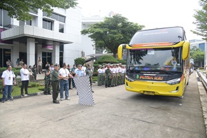 Unhan RI Selenggarakan Pelepasan Keberangkatan Mudik Bersama Bagi Civitas Akademika Unhan RI TA.2025