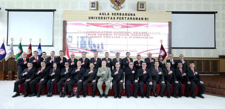 Rektor Unhan RI Pimpin Pelantikan Pejabat Eselon I dan II Serta Pelepasan Dosen Purna Tugas.
