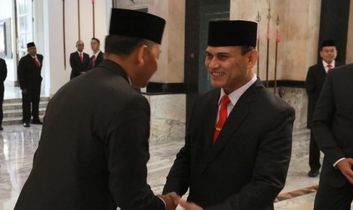 Rektor Unhan RI Hadiri Pelantikan Kabalitbang Kemhan RI.